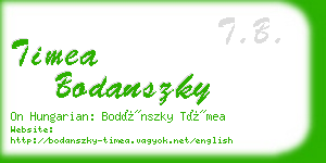 timea bodanszky business card